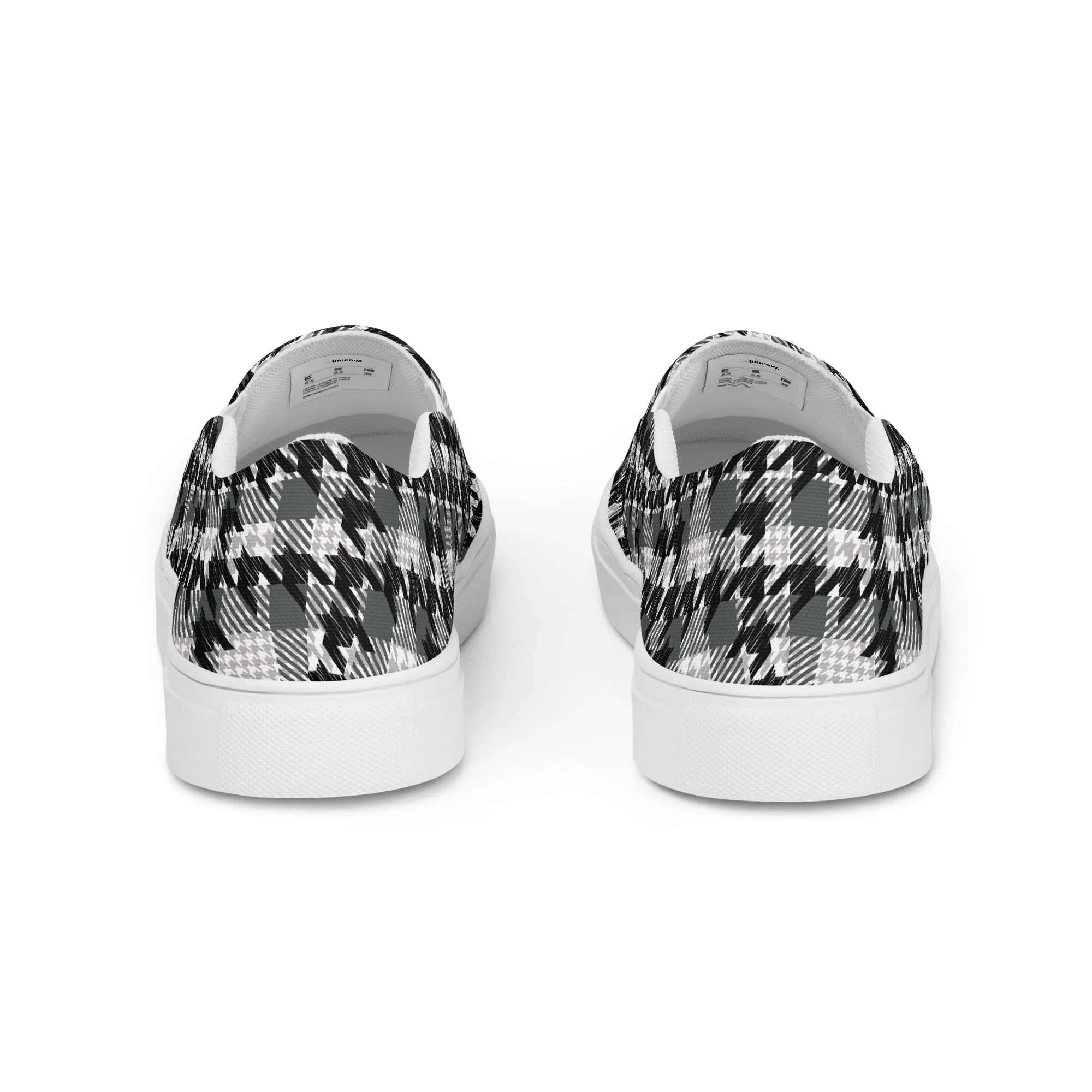Houndstooth Harmony Slip-on Canvas Shoes