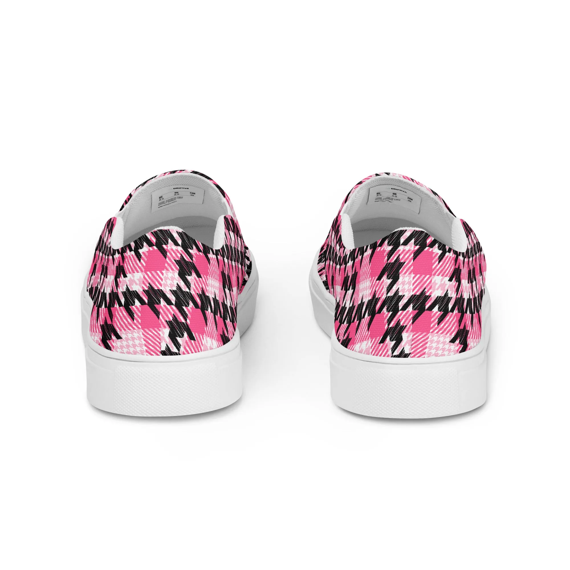 Houndstooth Harmony Slip-on Canvas Shoes
