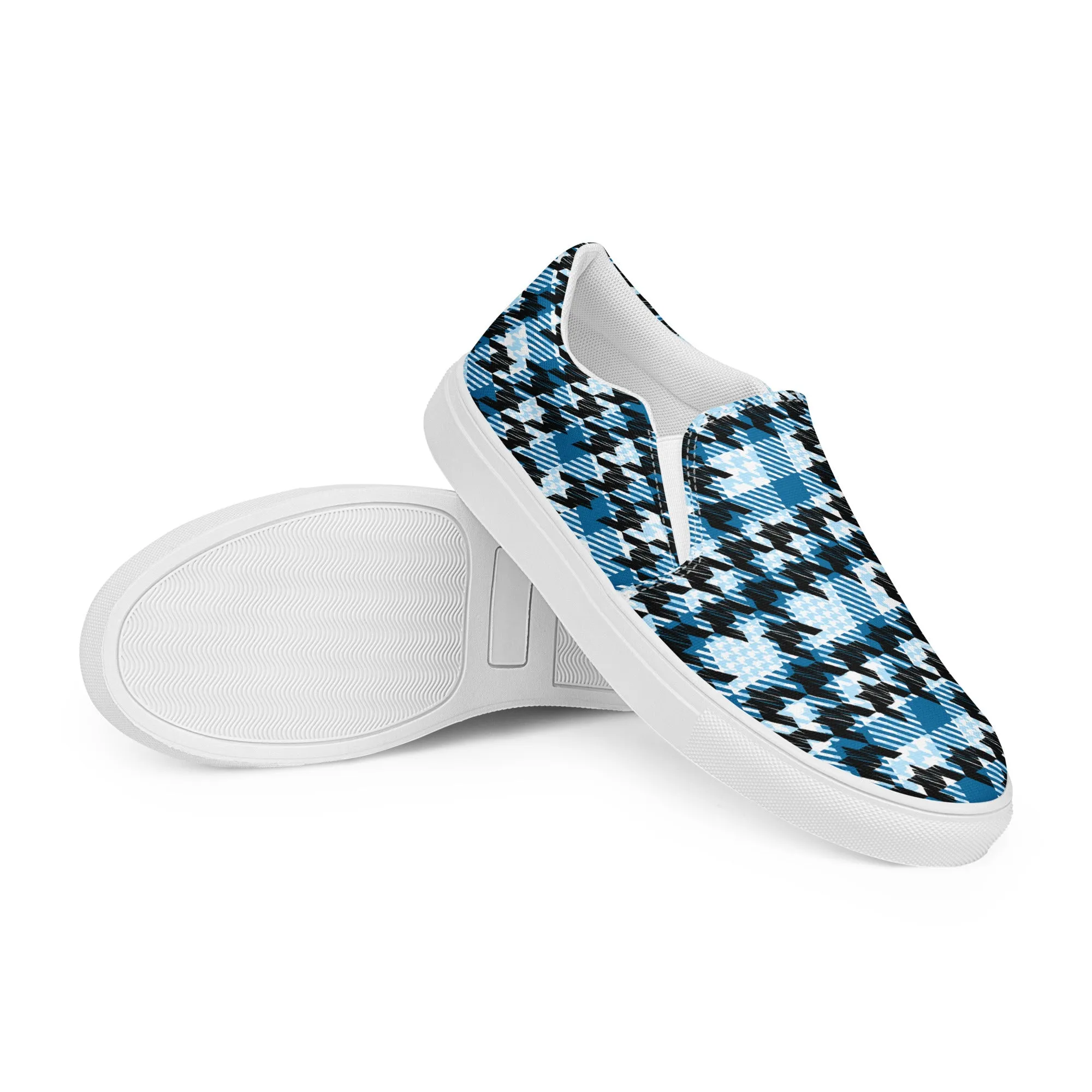 Houndstooth Harmony Slip-on Canvas Shoes