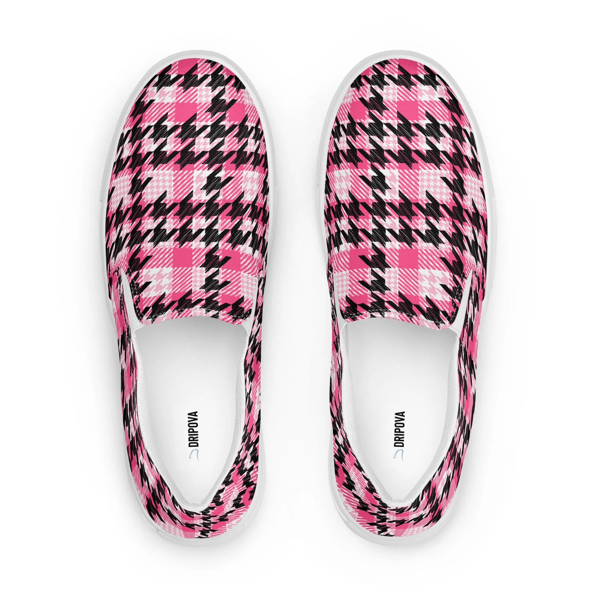 Houndstooth Harmony Slip-on Canvas Shoes