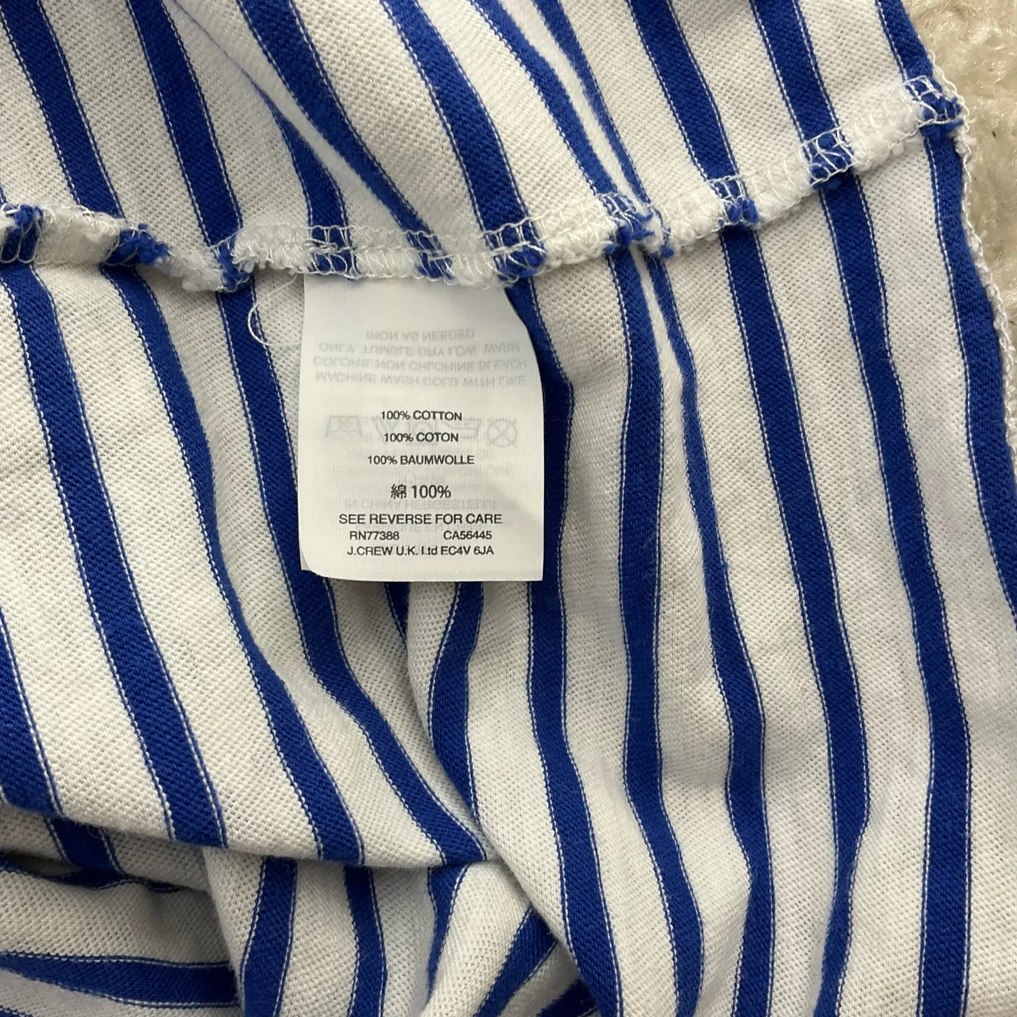J Crew White/Blue Stripe Dress -  Size Medium