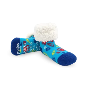 Kids Classic Slipper Socks | Crab Blue