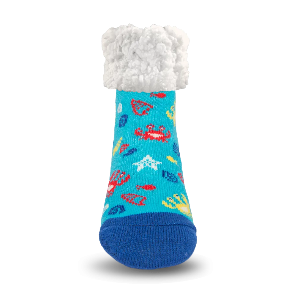 Kids Classic Slipper Socks | Crab Blue