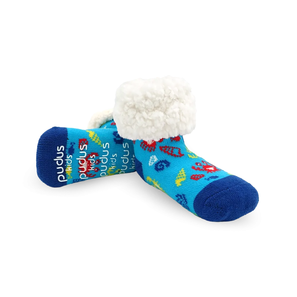 Kids Classic Slipper Socks | Crab Blue
