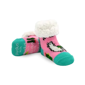 Kids Classic Slipper Socks | Llama Pink