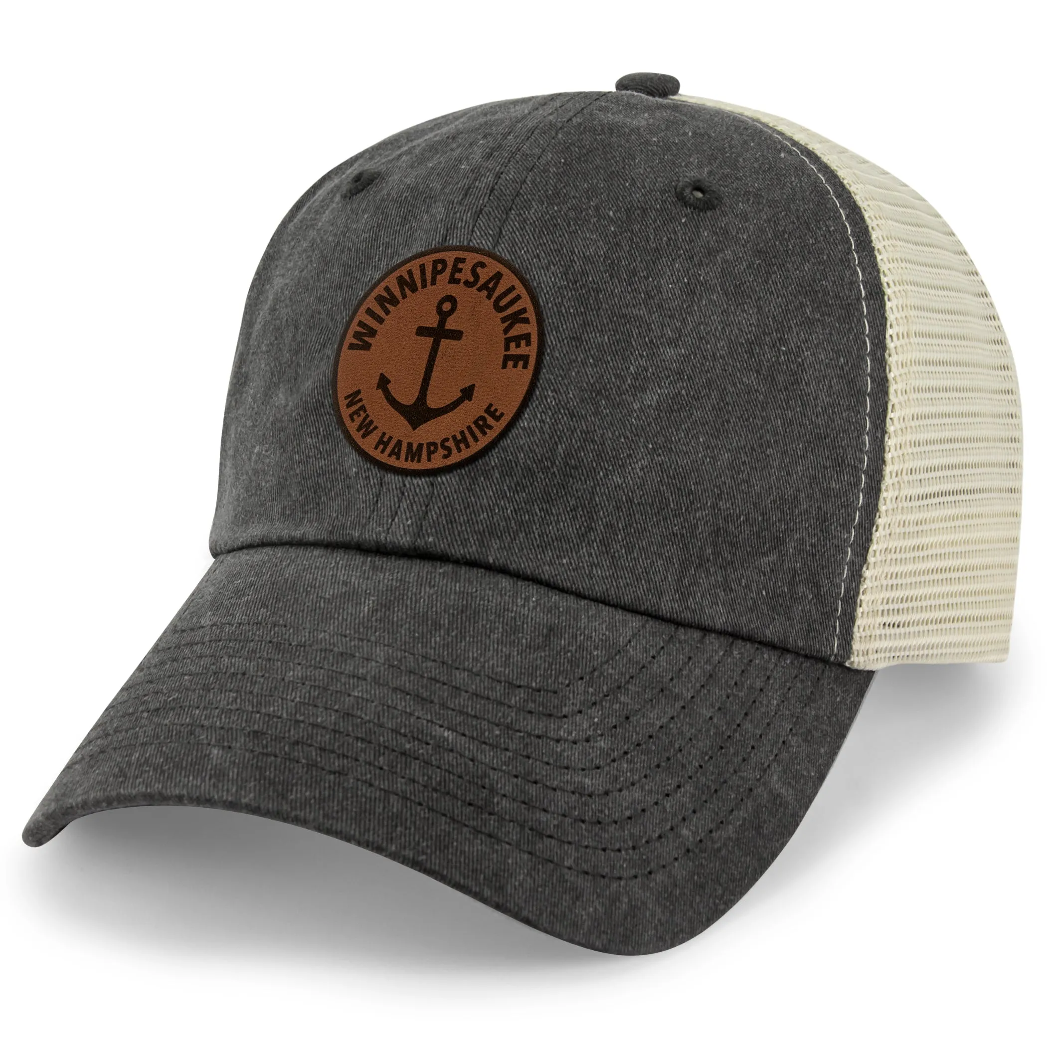Lake Winnipesaukee Leather Patch Relaxed Trucker