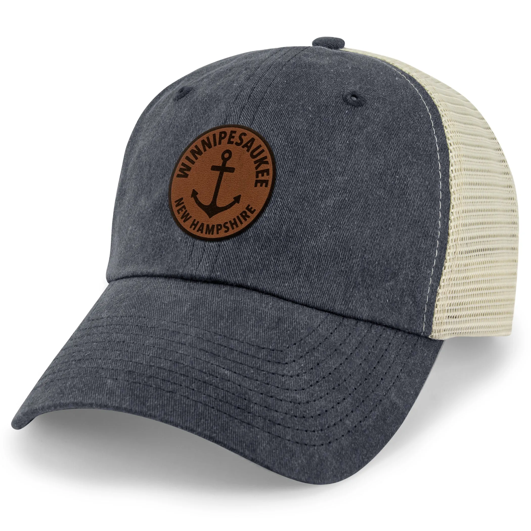 Lake Winnipesaukee Leather Patch Relaxed Trucker