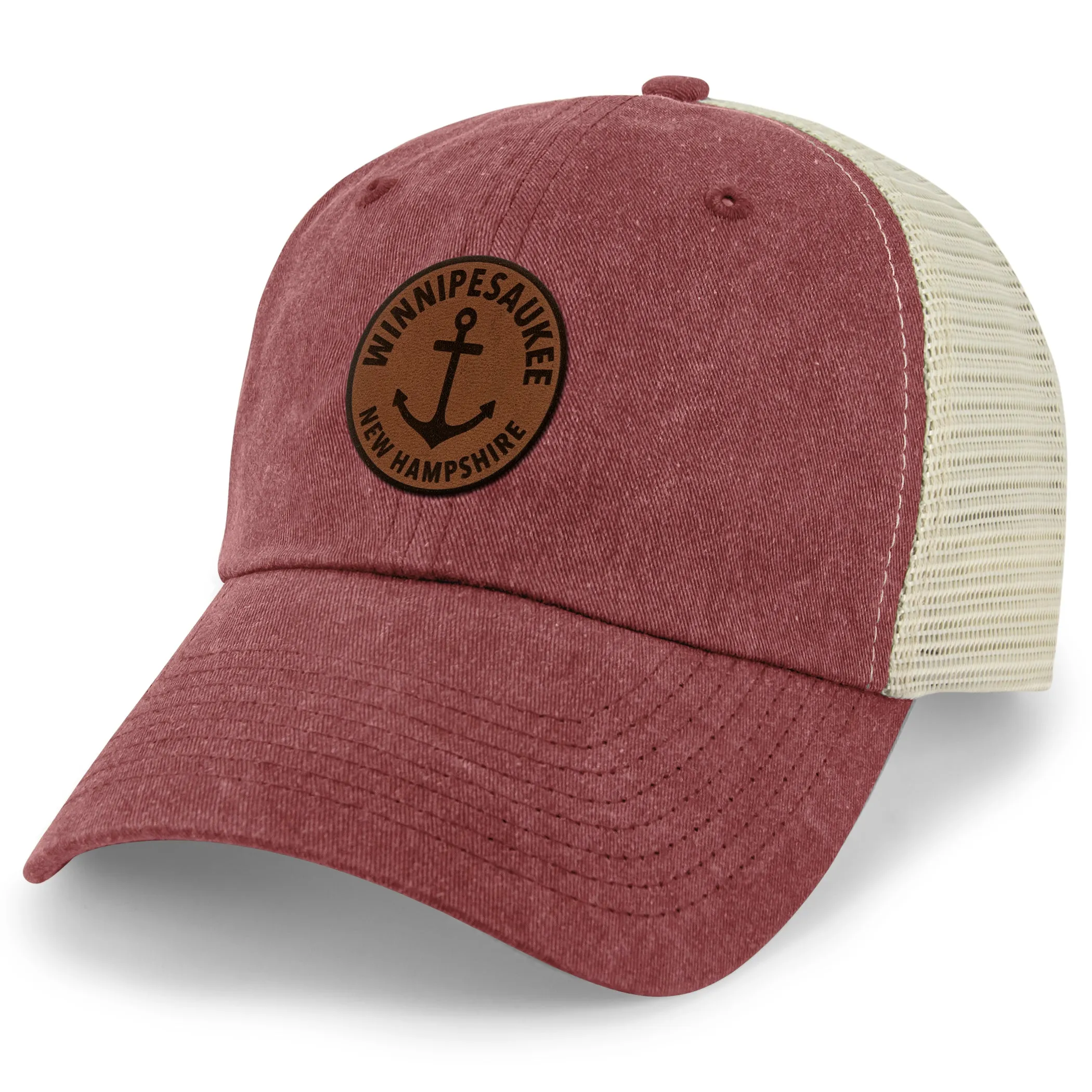 Lake Winnipesaukee Leather Patch Relaxed Trucker