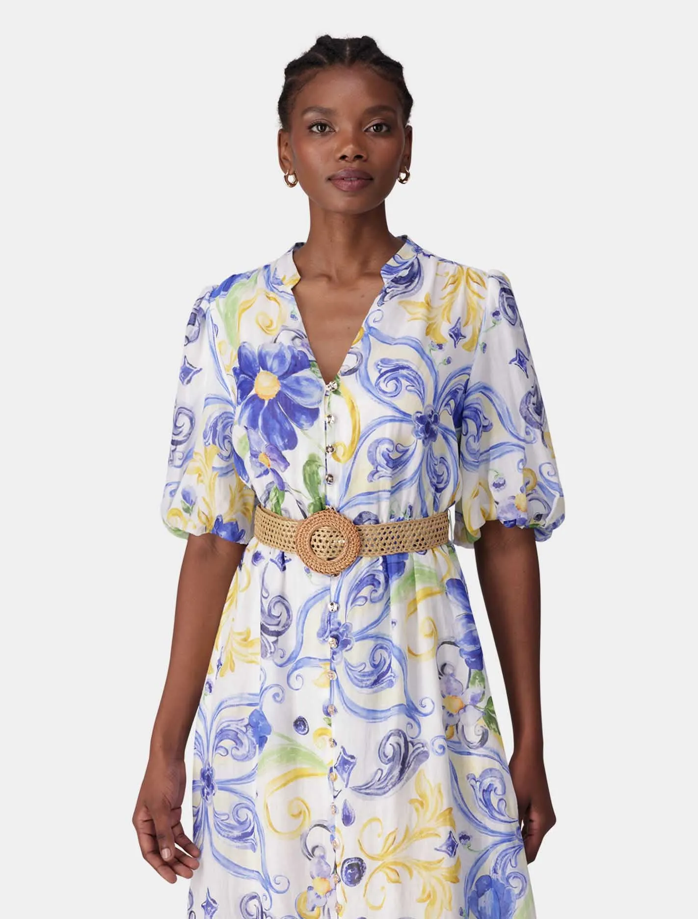 Loren Puff Sleeve Midi Dress