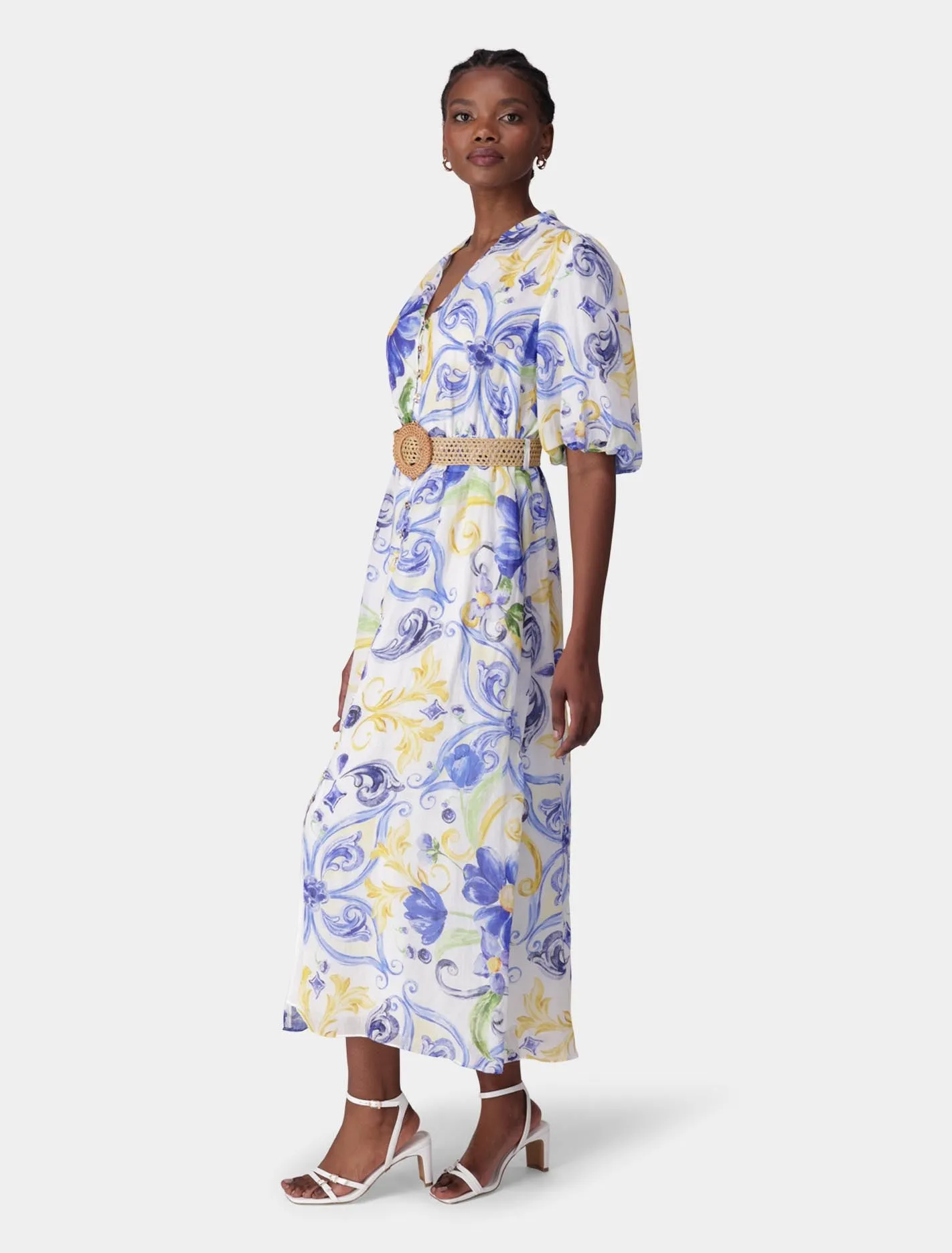 Loren Puff Sleeve Midi Dress