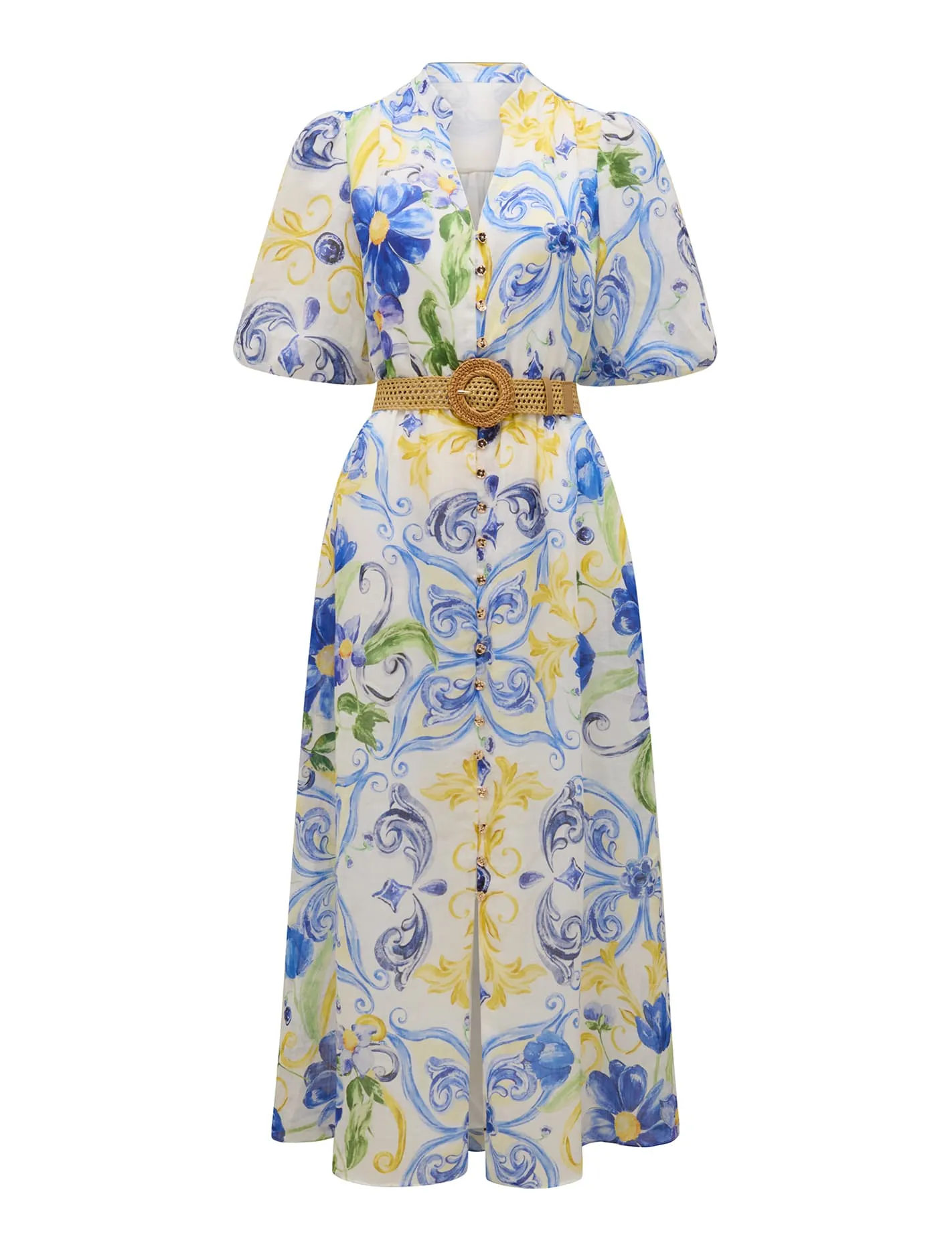 Loren Puff Sleeve Midi Dress
