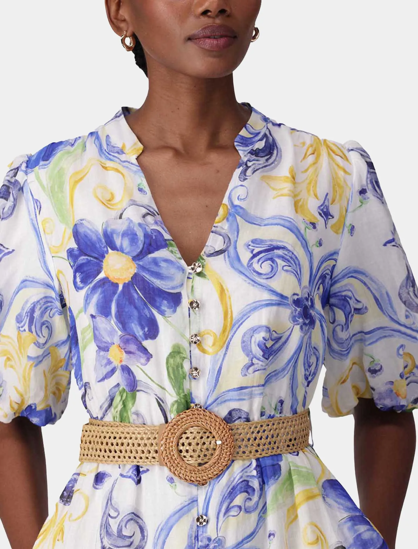 Loren Puff Sleeve Midi Dress