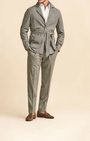 Loro Piana MOOVING Taupe Lightweight Tropical Stretch Wool, Silk & Linen Plain Weave
