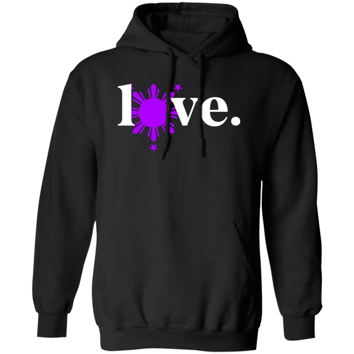 Love with Purple Sun and Stars Unisex Pullover Hoodie