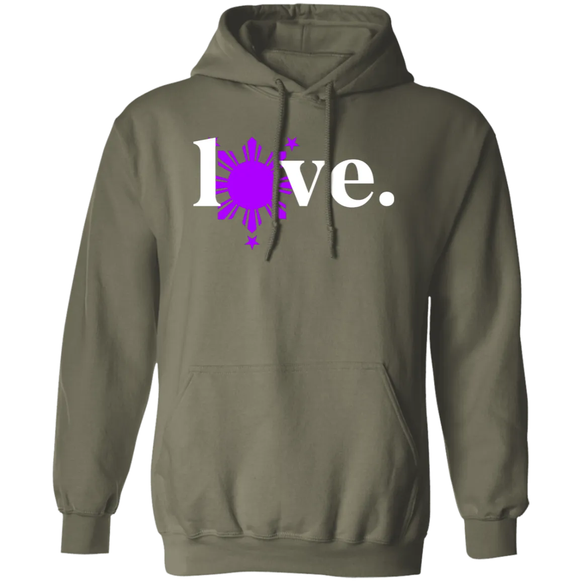 Love with Purple Sun and Stars Unisex Pullover Hoodie