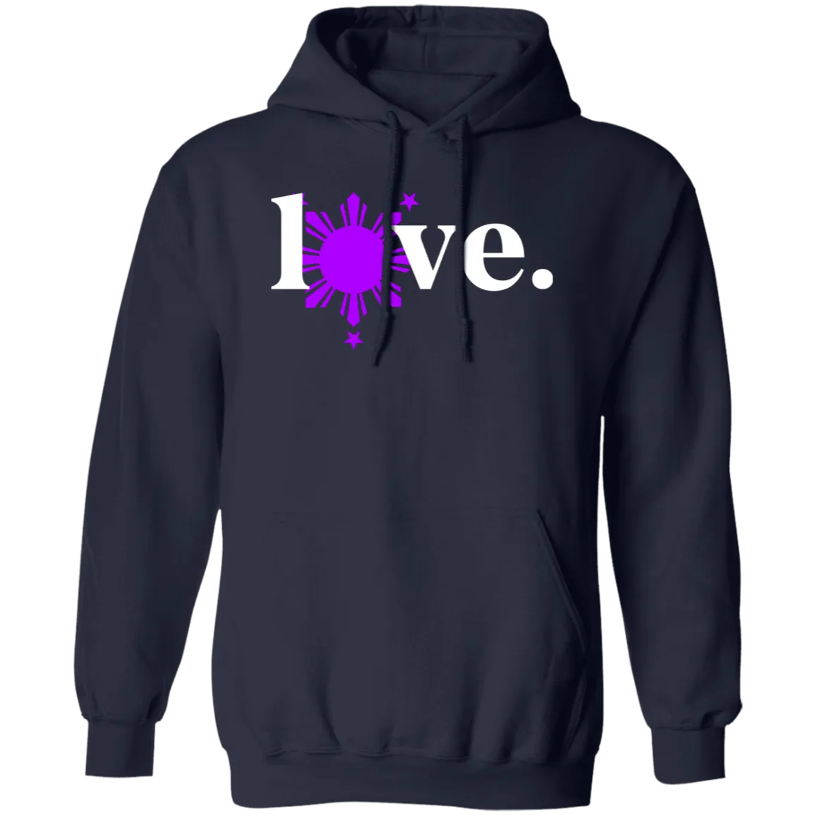 Love with Purple Sun and Stars Unisex Pullover Hoodie