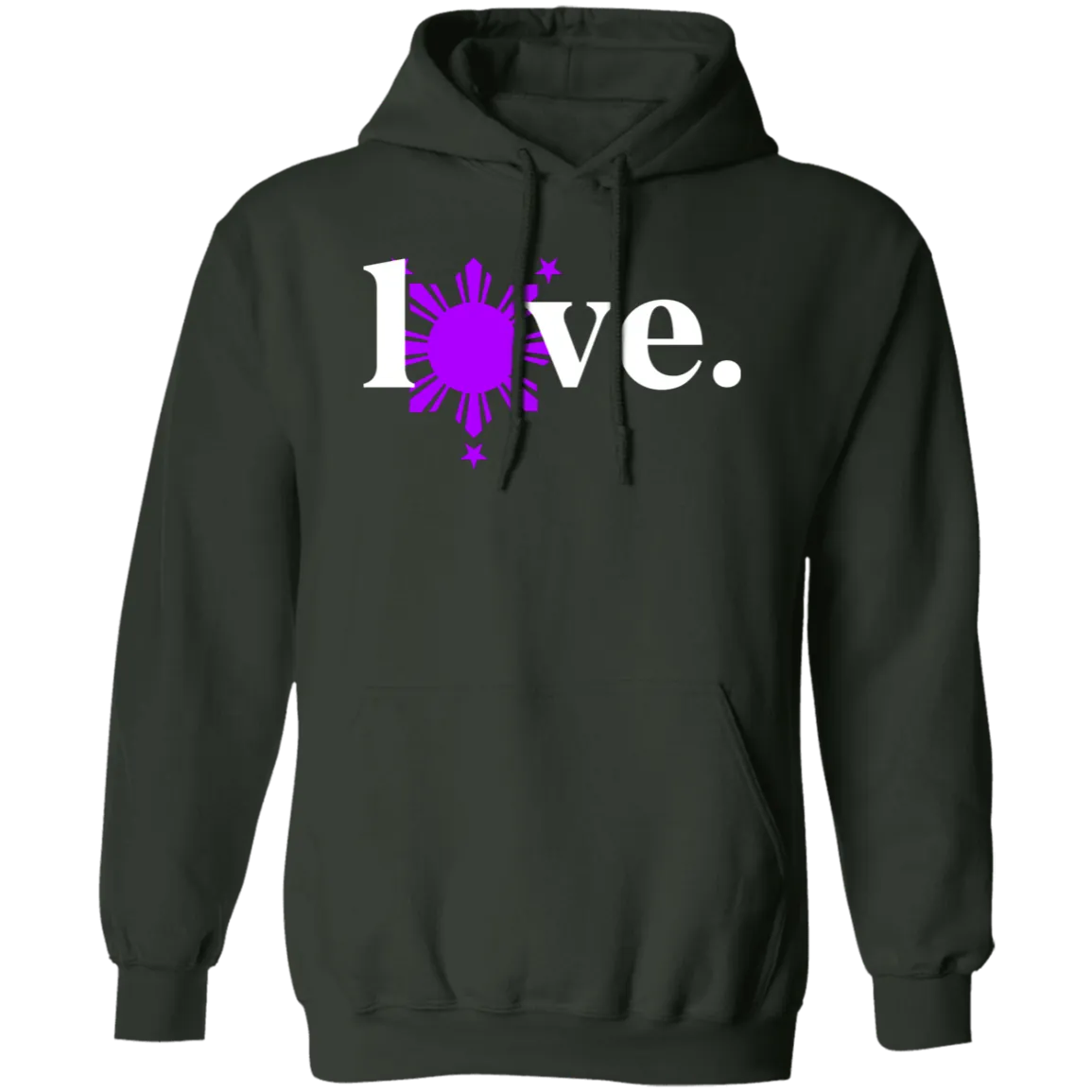 Love with Purple Sun and Stars Unisex Pullover Hoodie