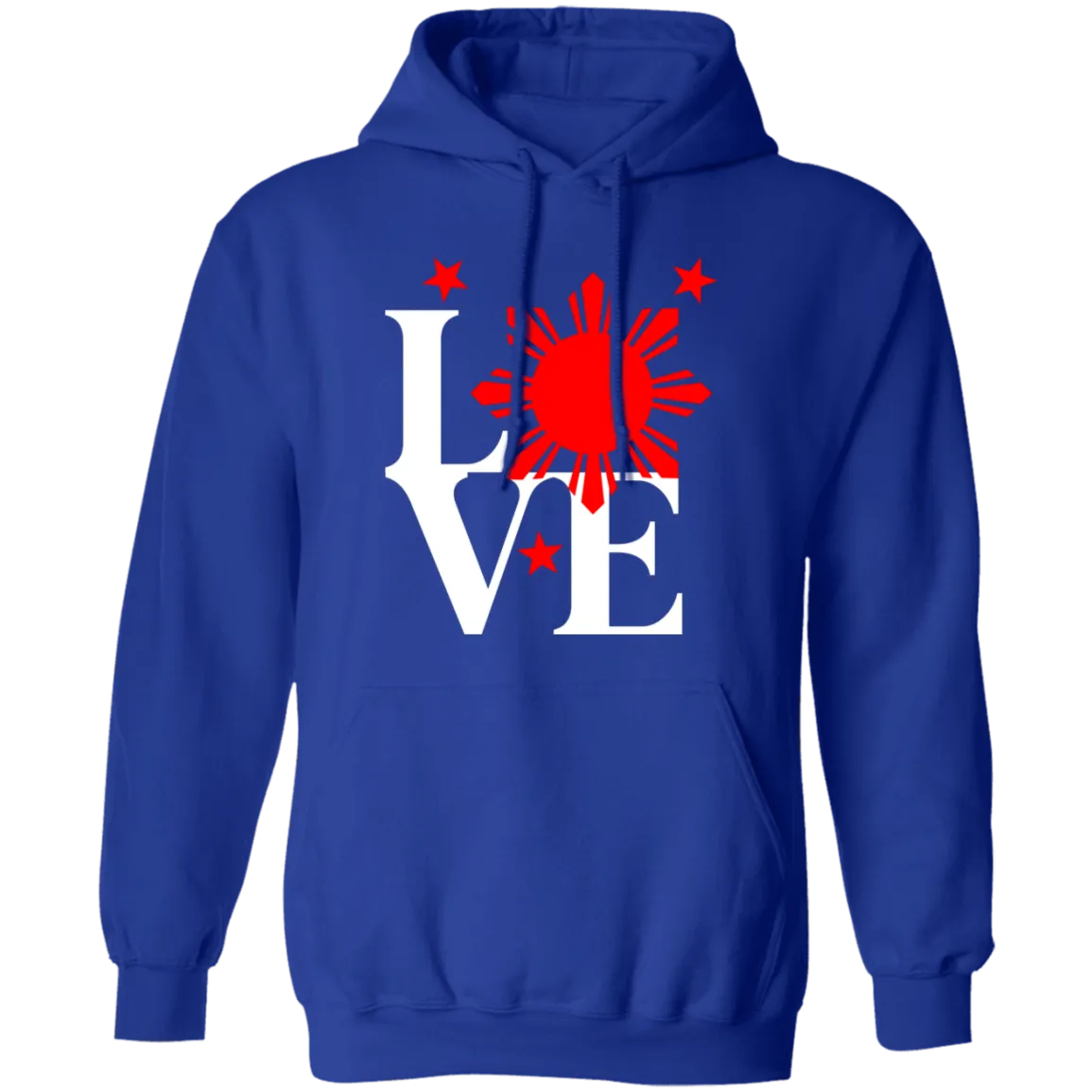 Love with Red Sun and Stars Unisex Pullover Hoodie
