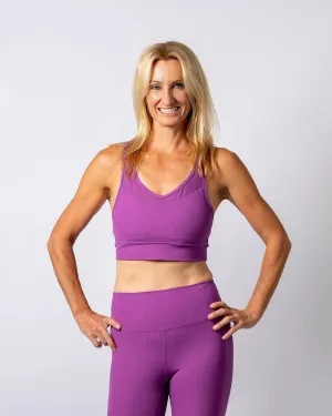 LuxeLift Purple Mesh Sports Bra