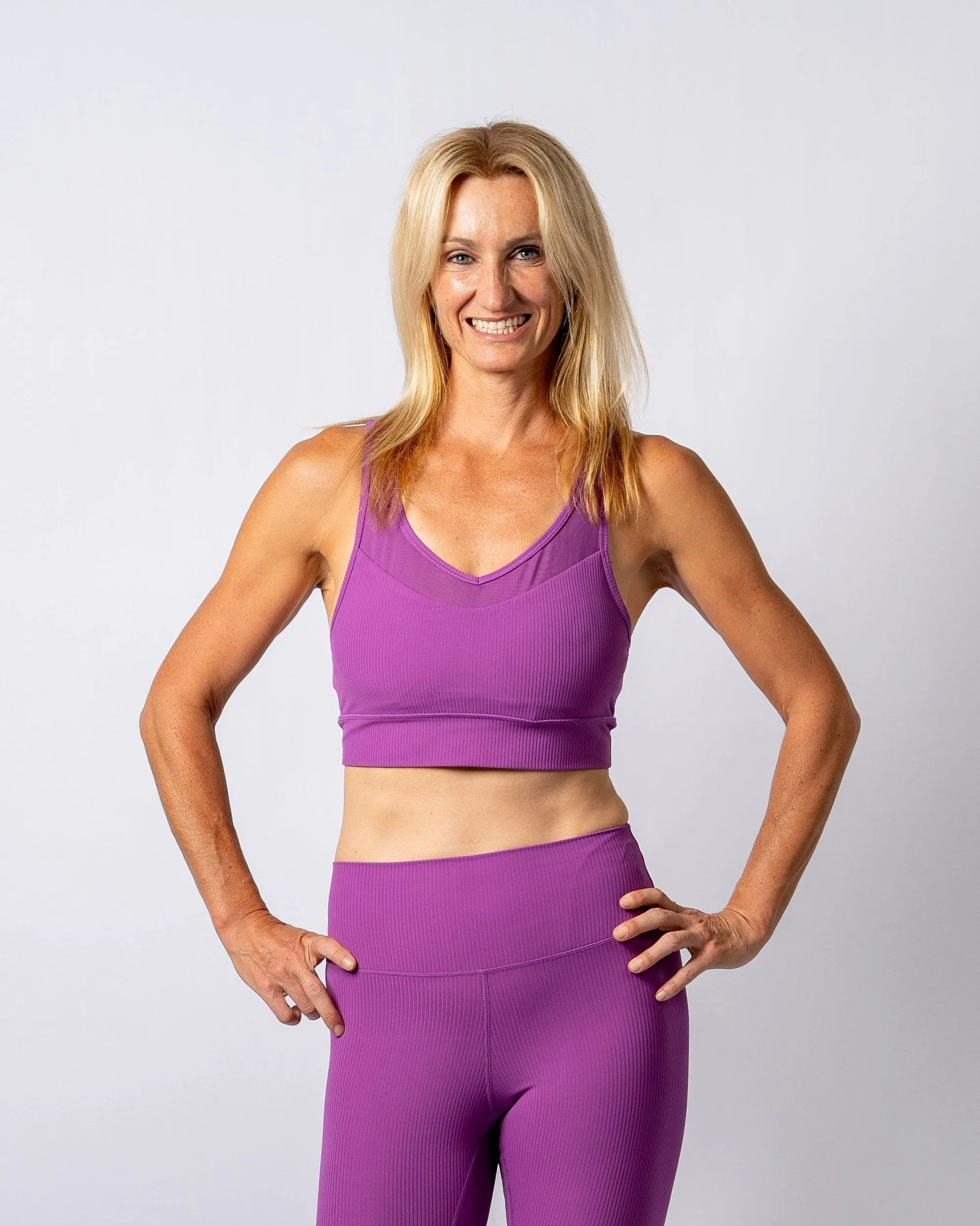 LuxeLift Purple Mesh Sports Bra