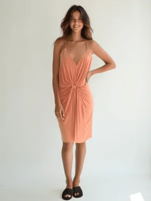 MISA Peach Spaghetti Strap Dress – Size Medium