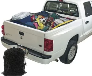 NEW $95 7' x 5' Heavy Duty Bungee Cord Cargo Net Stretches to 14' x 10'-Latex Truck Bed Mesh with 12Pcs Free Adjustable Hooks for Secure Carrying on Roof Luggage Rack,Cargo Carrier and Pickup Truck Bed, 90"x60"