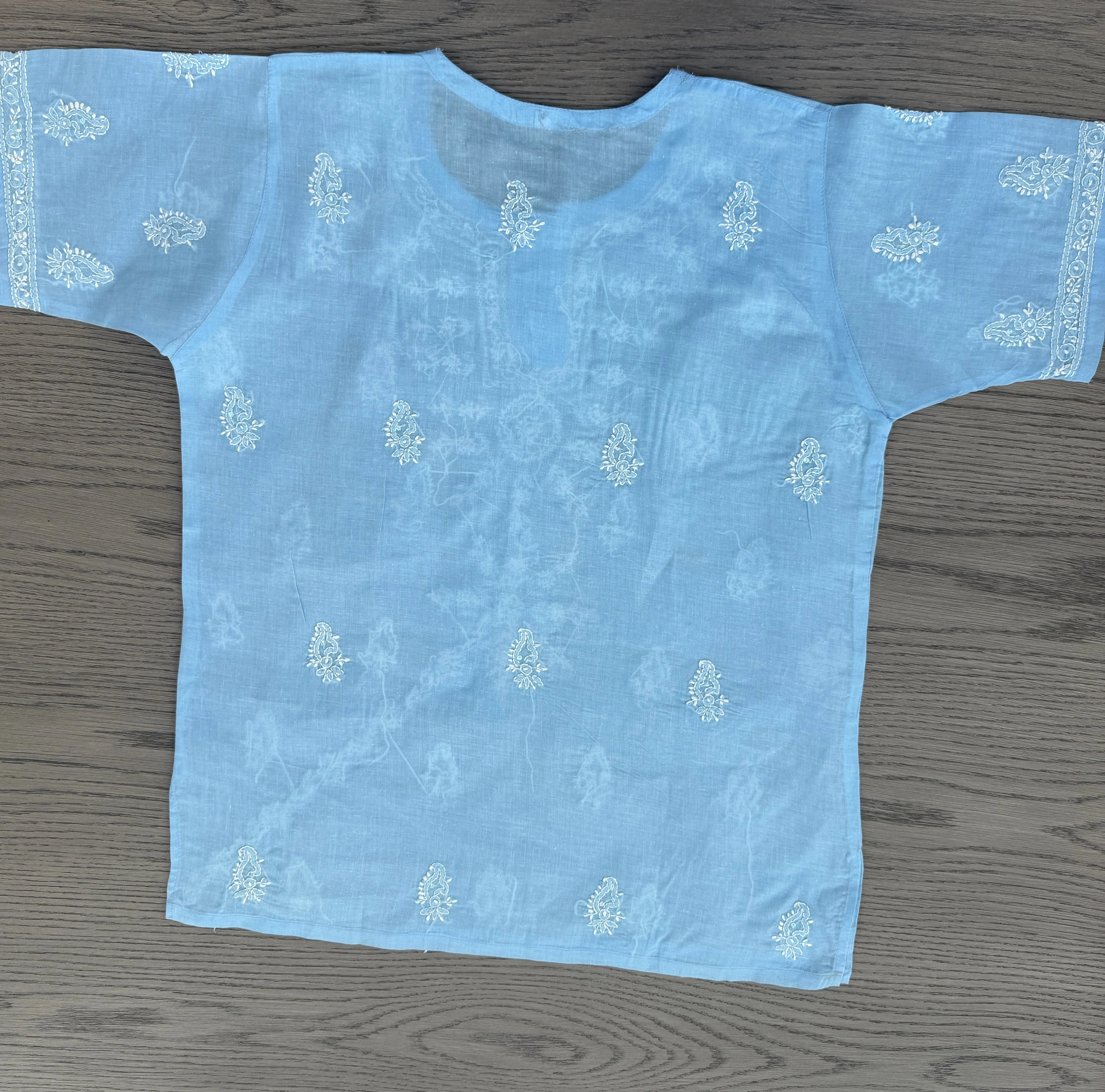 Nina Sky blue chikankari kurta
