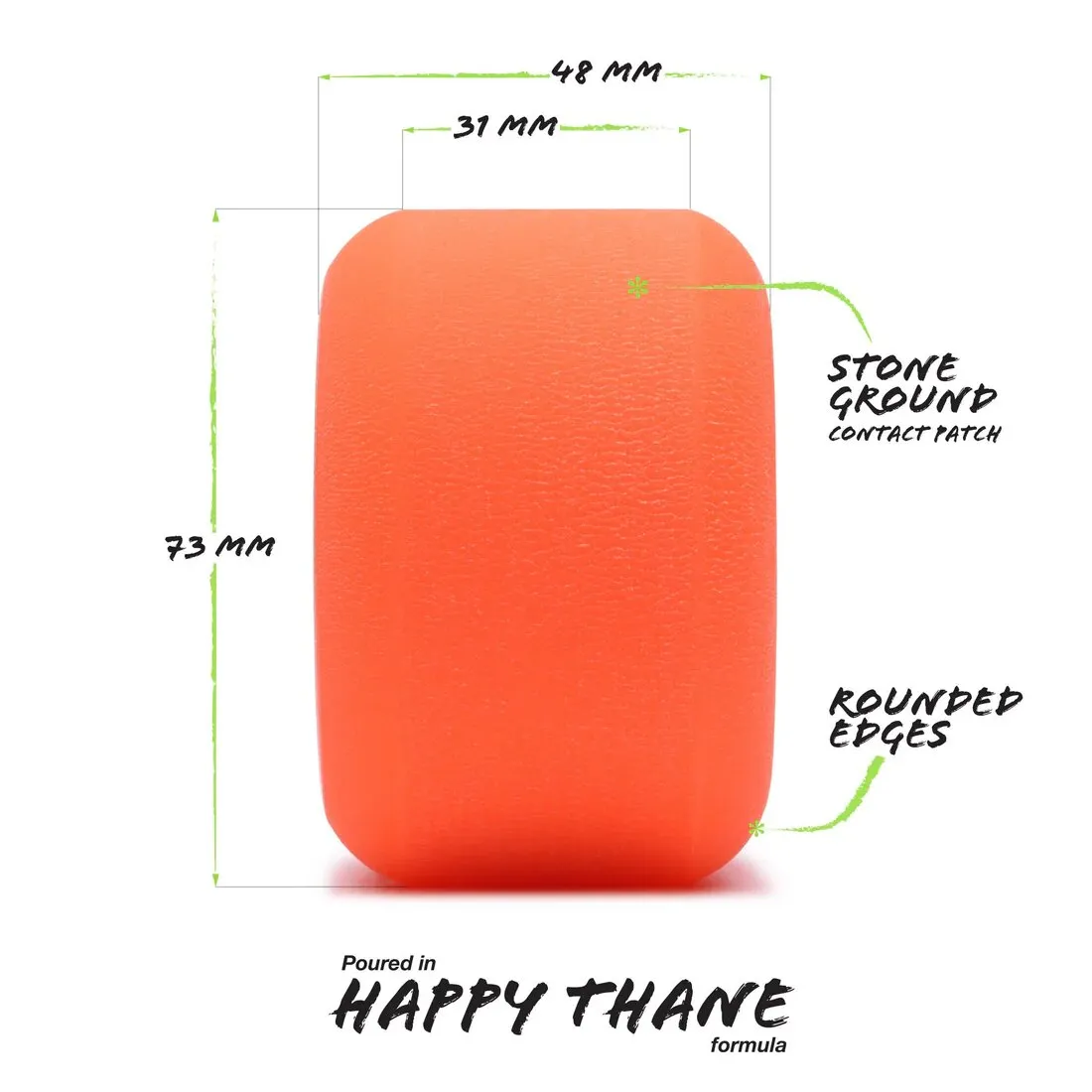Orangatang Beefcake 73MM Longboard Wheels