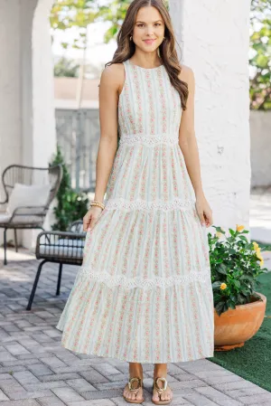 Picking Flowers Blue Ditsy Floral Midi Dress