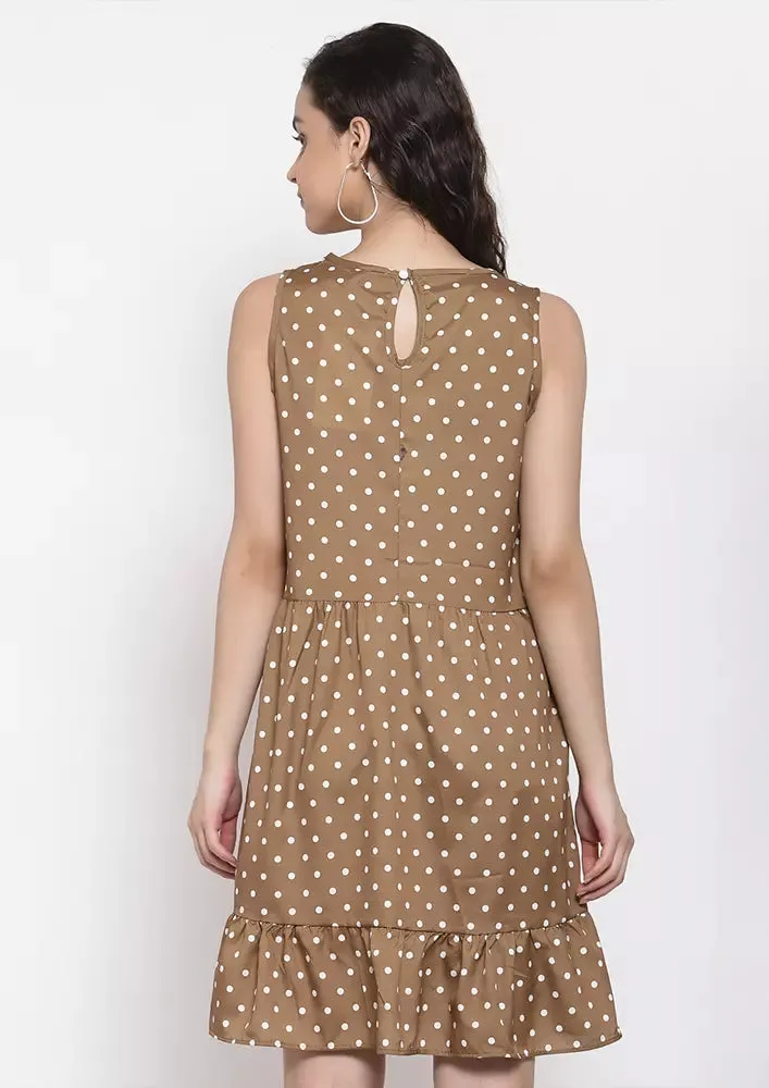 Polka Dot Frill Hem Dress