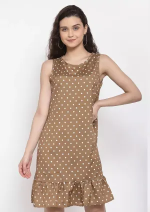 Polka Dot Frill Hem Dress