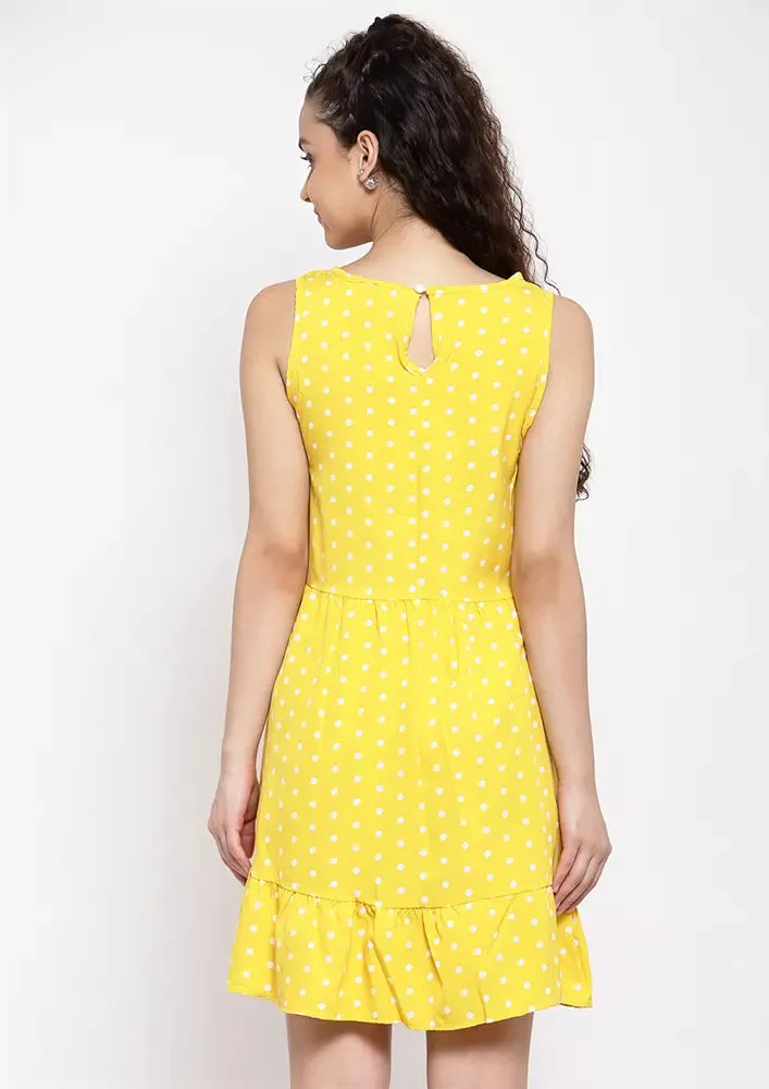 Polka Dot Frill Hem Dress