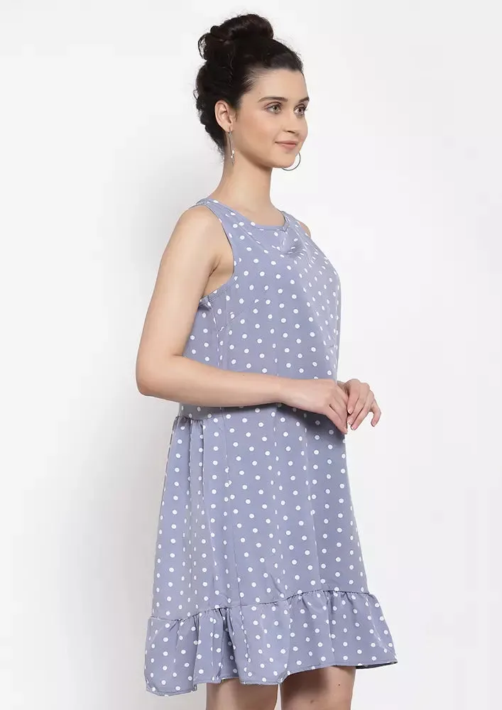 Polka Dot Frill Hem Dress