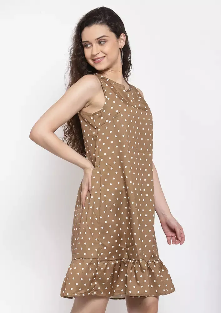 Polka Dot Frill Hem Dress