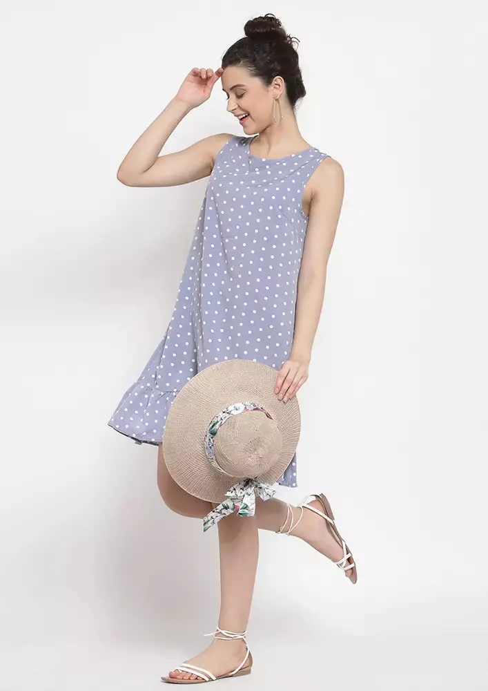 Polka Dot Frill Hem Dress
