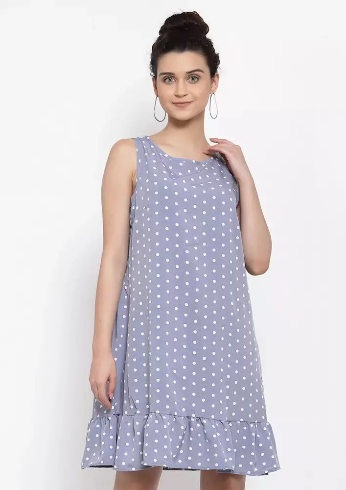 Polka Dot Frill Hem Dress