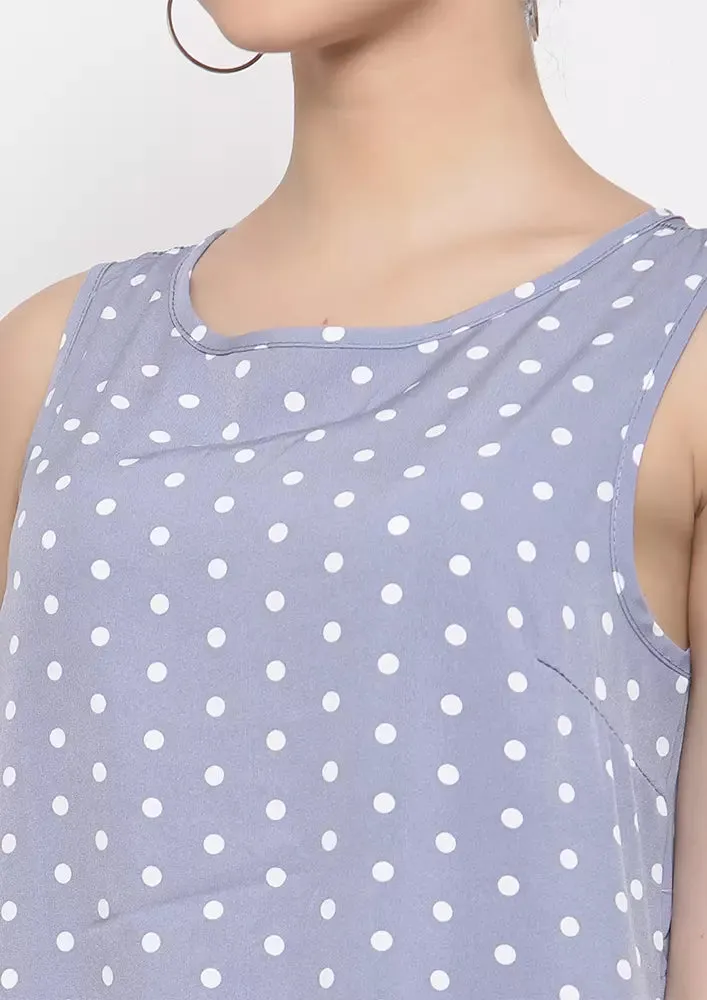 Polka Dot Frill Hem Dress