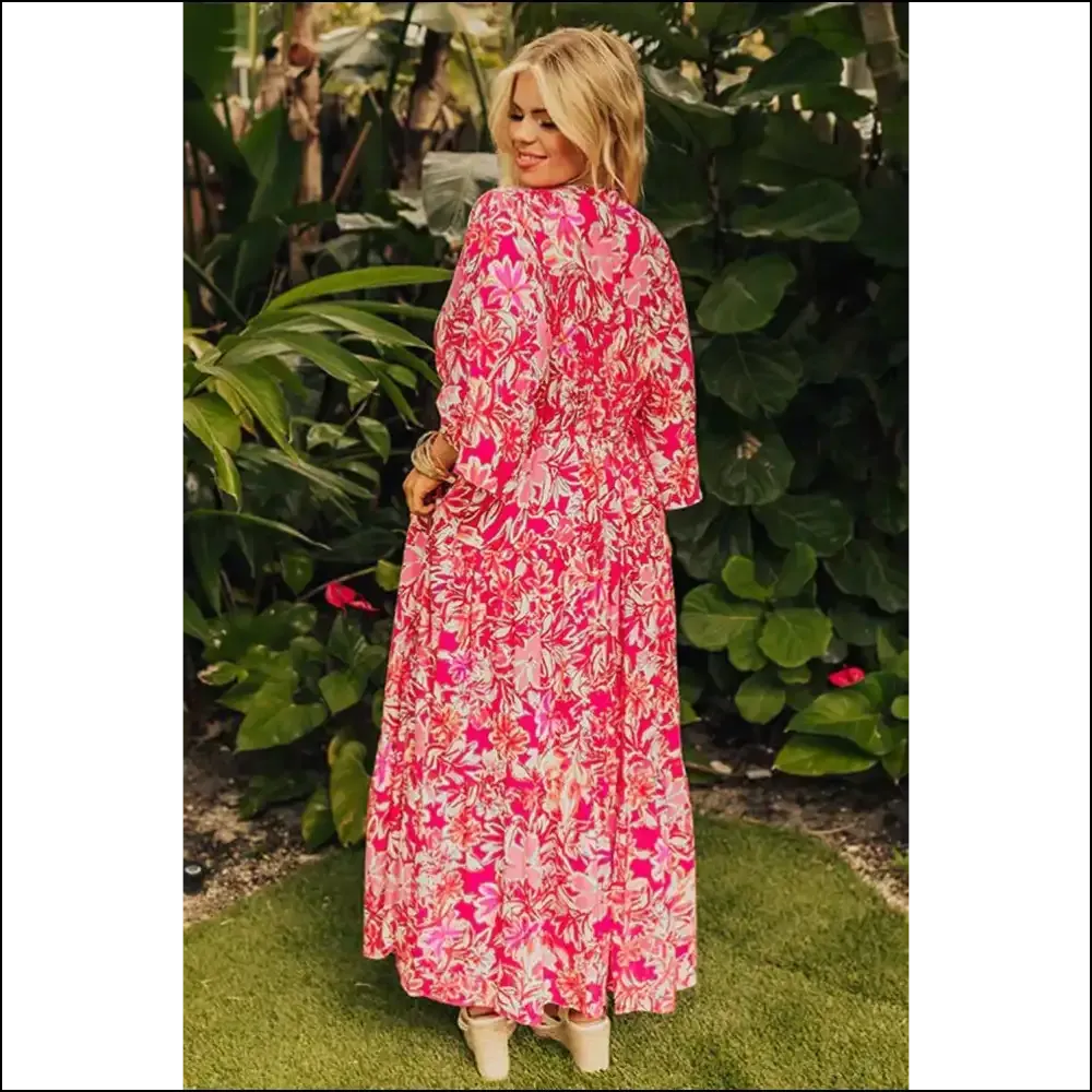 Rose Floral v Neck Boho Maxi Dress: Finally, a Maxi Dress that Fits ! 🌹💀 Needful Things