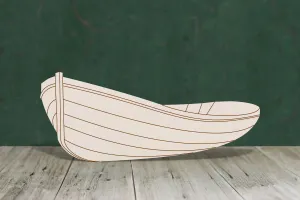 Rowing boat 1 with etched detail wooden craft cut out - plywood