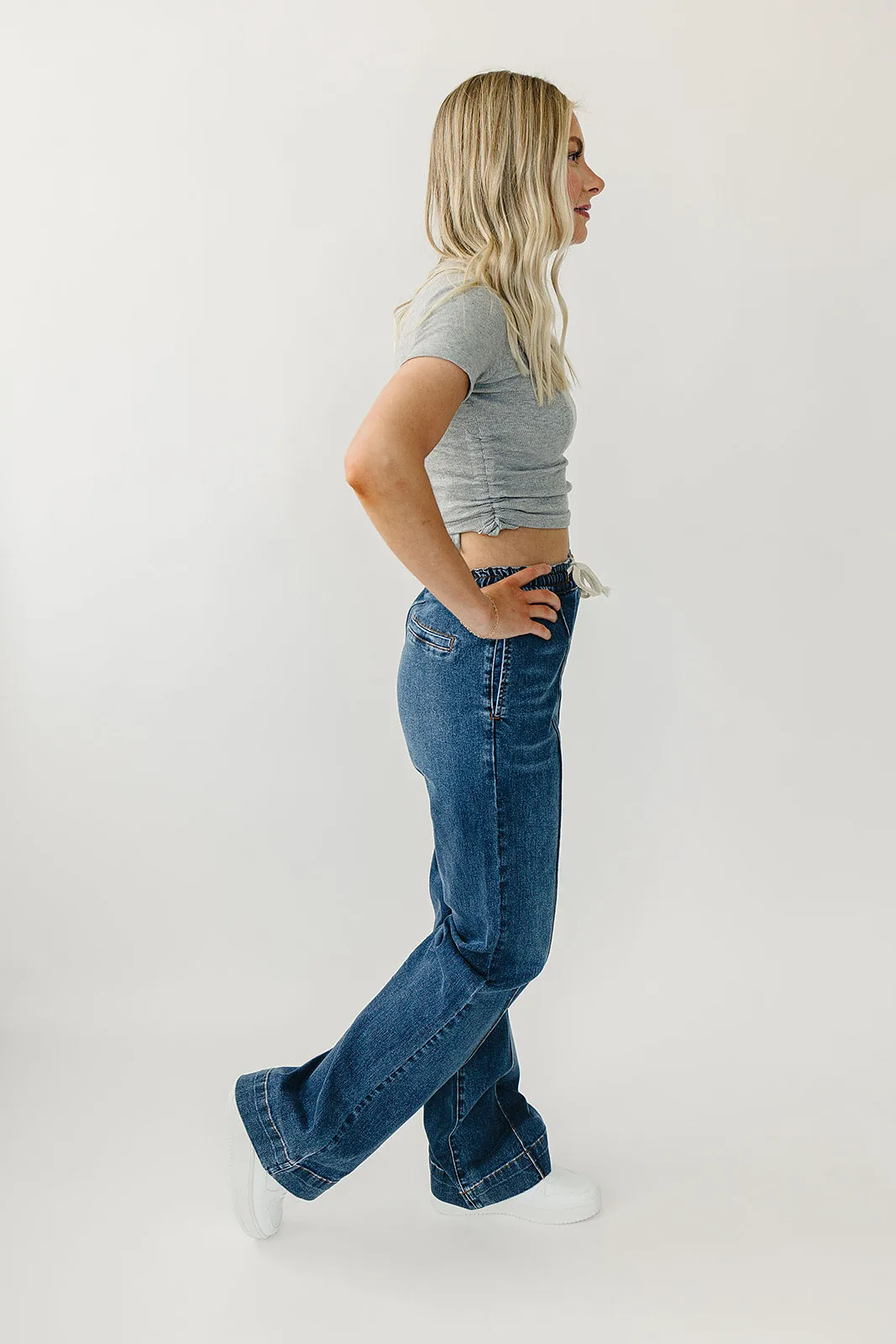 Rubies & Honey High Rise Wide Leg Denim Joggers