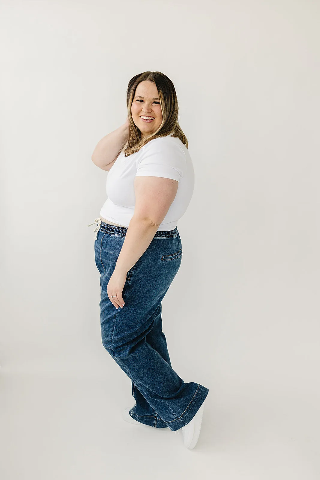 Rubies & Honey High Rise Wide Leg Denim Joggers