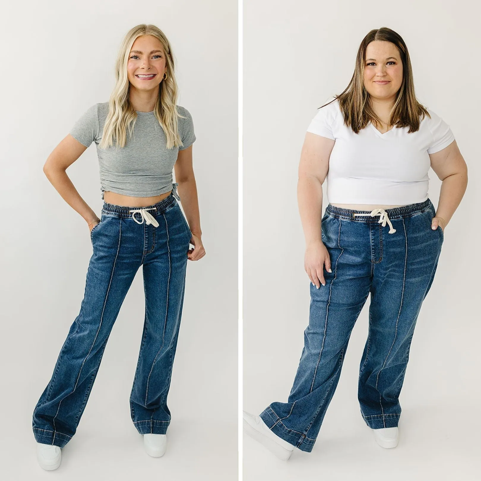 Rubies & Honey High Rise Wide Leg Denim Joggers