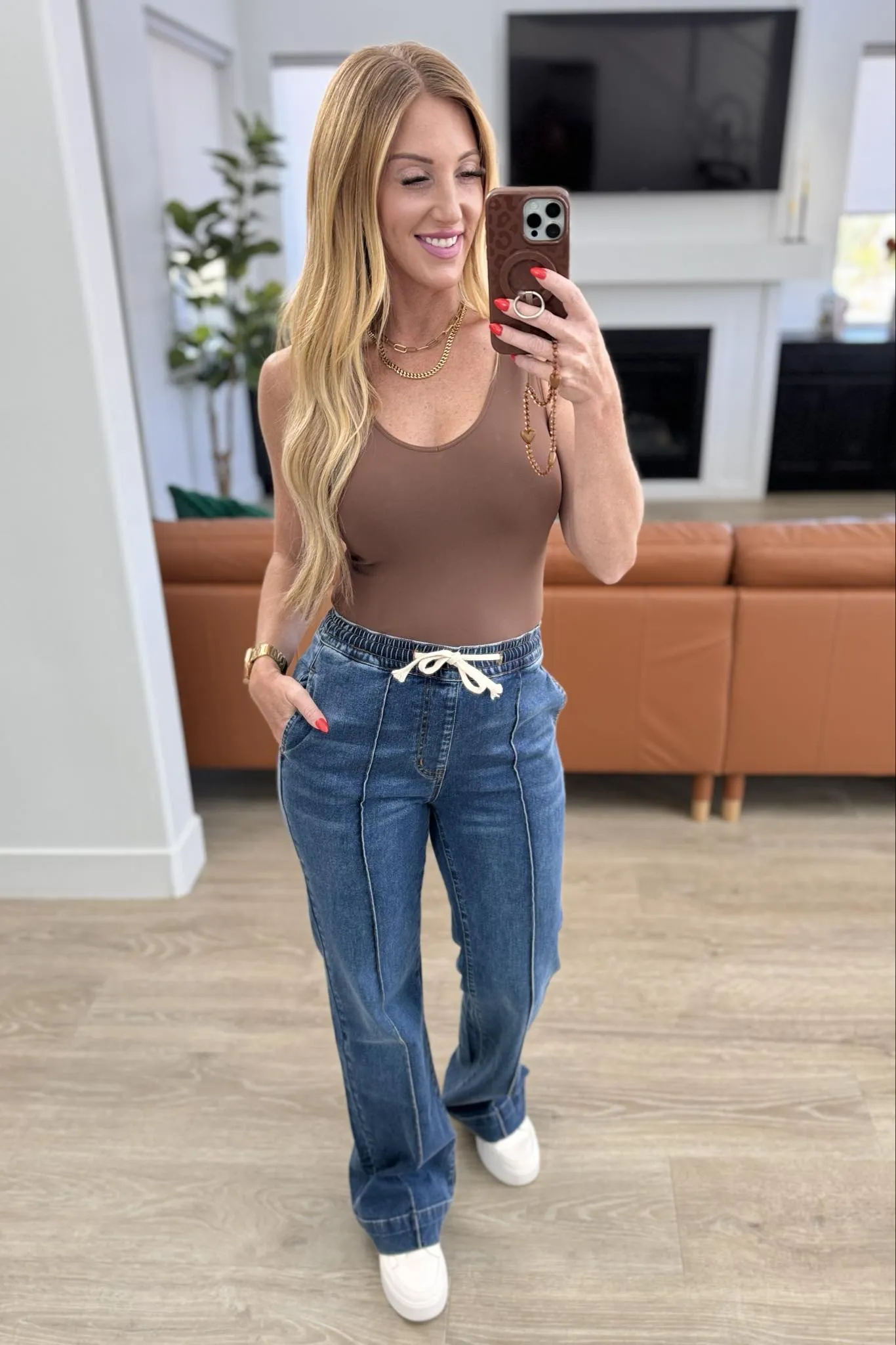 Rubies & Honey High Rise Wide Leg Denim Joggers