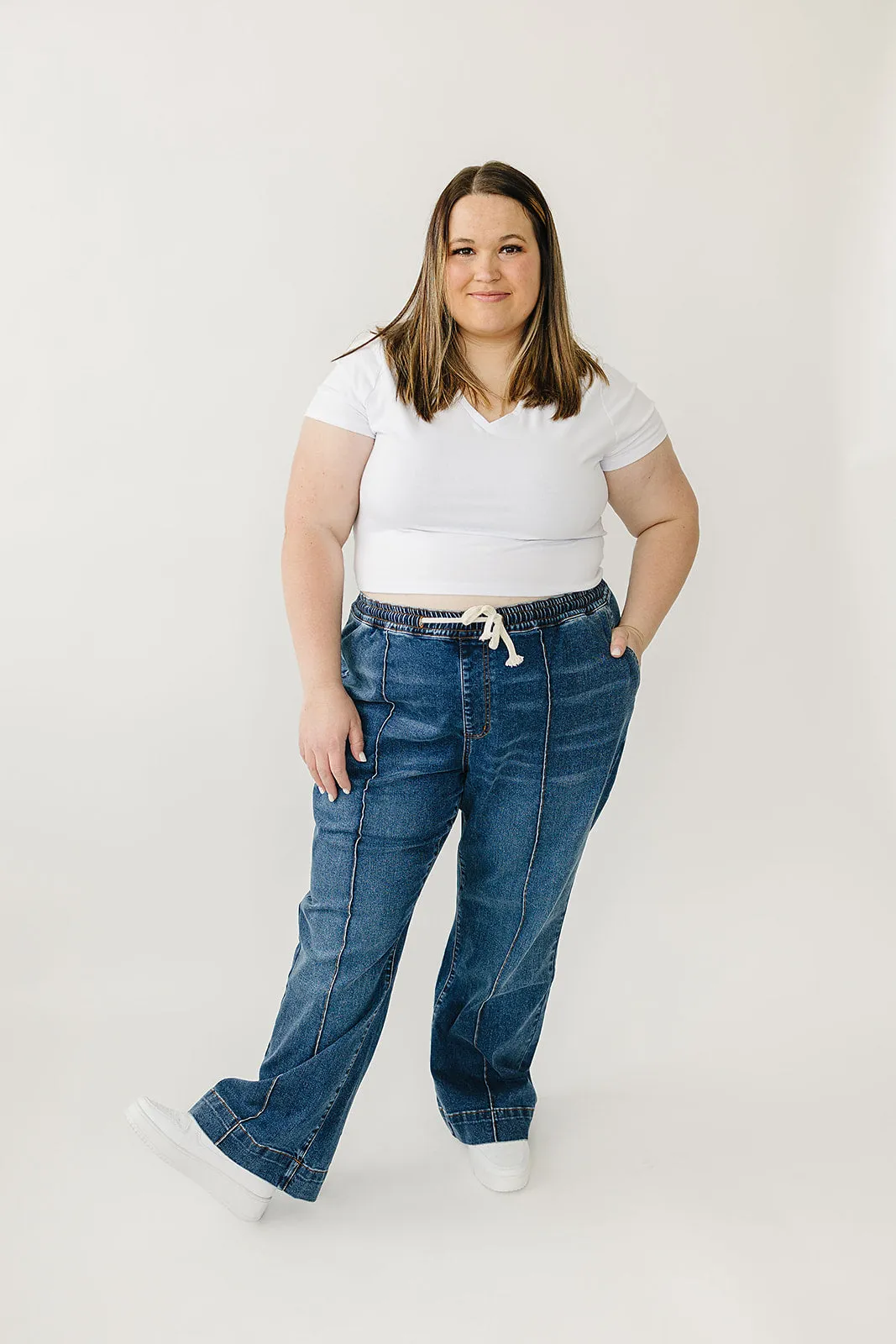 Rubies & Honey High Rise Wide Leg Denim Joggers