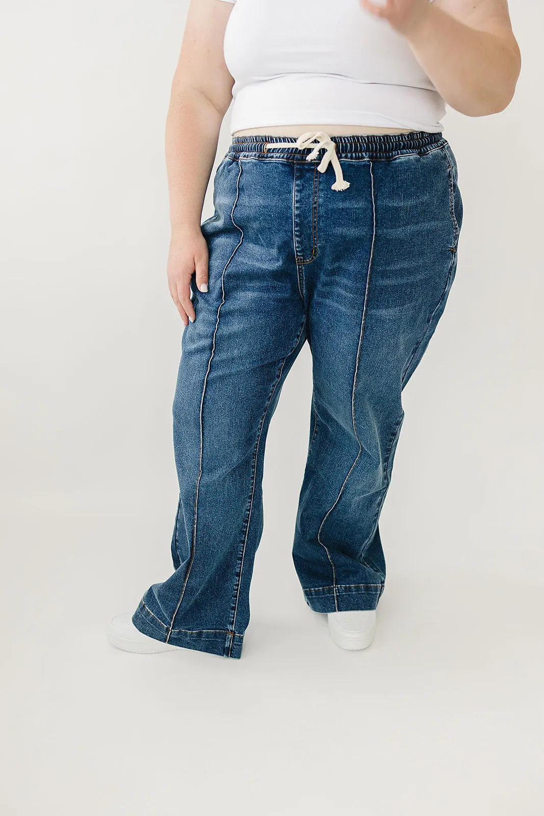 Rubies & Honey High Rise Wide Leg Denim Joggers