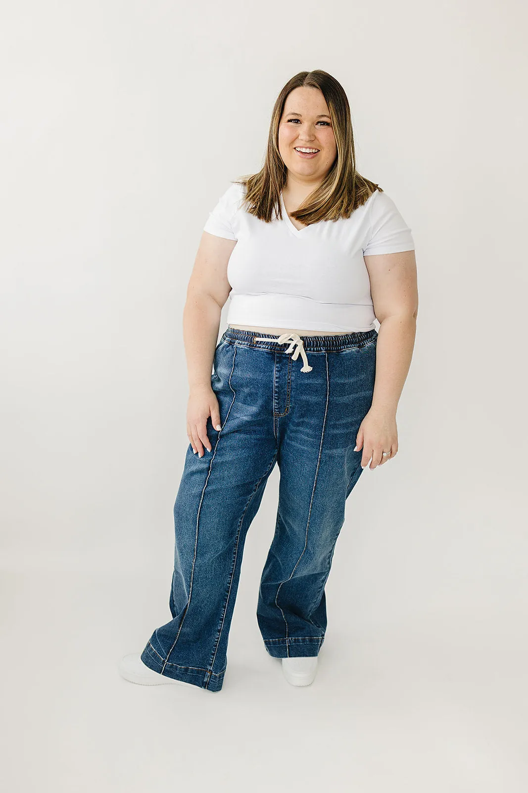 Rubies & Honey High Rise Wide Leg Denim Joggers