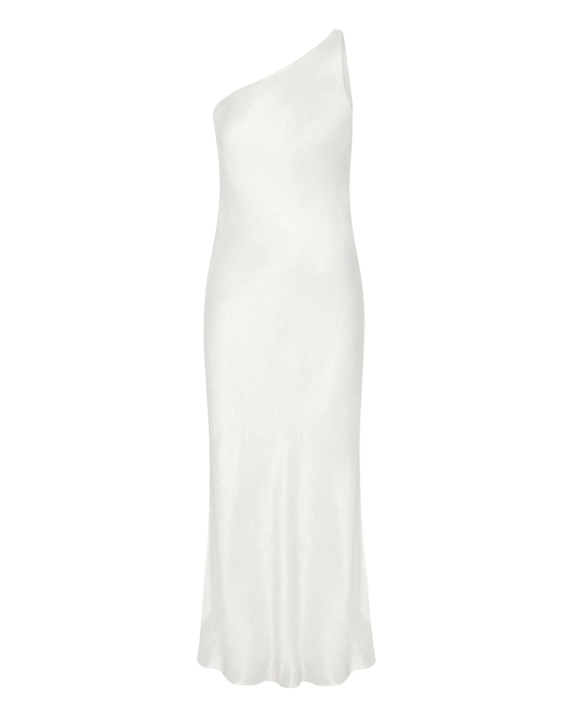 RUNNING WATER BIAS ONE SHOULDER SLIP | WHITE