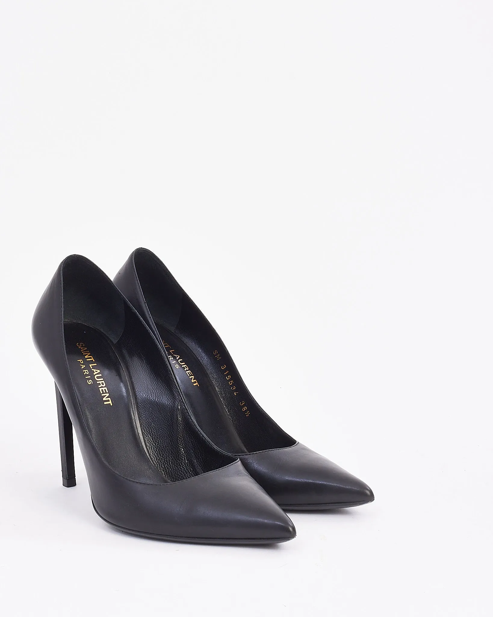 Saint Laurent Black Leather Anja Pumps - 38.5