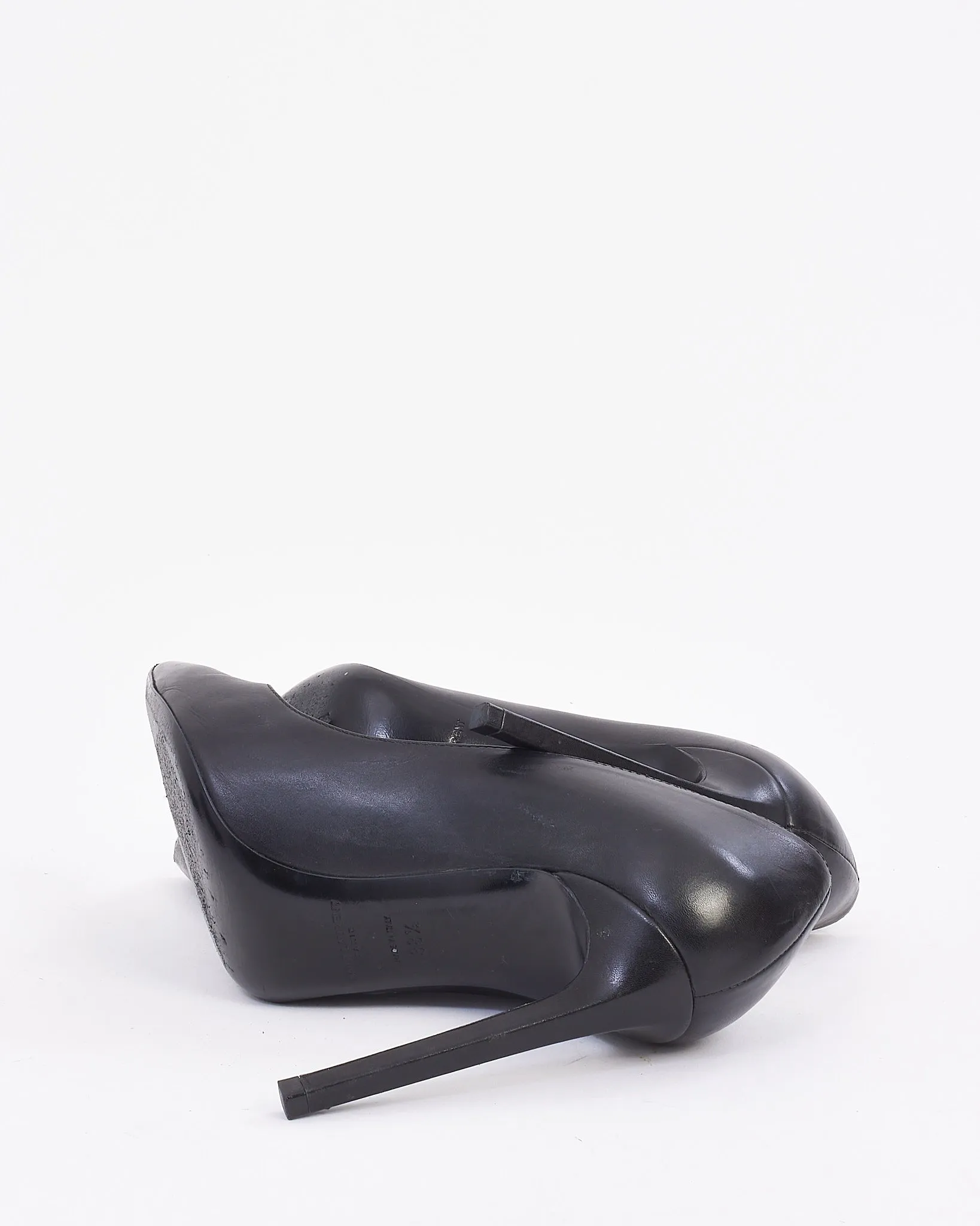 Saint Laurent Black Leather Anja Pumps - 38.5