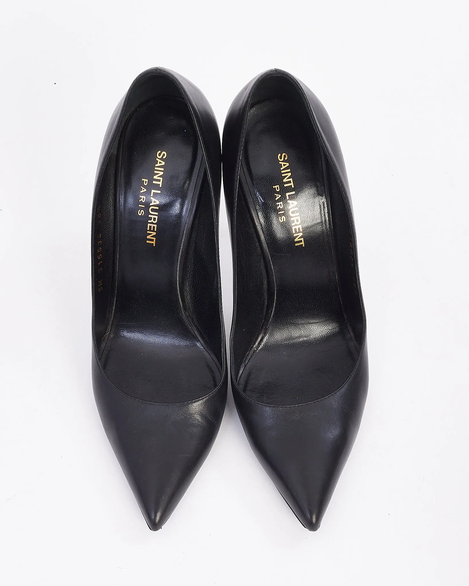 Saint Laurent Black Leather Anja Pumps - 38.5